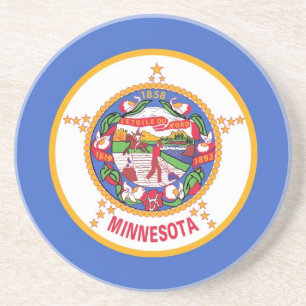 En Grès Dessous de verre avec Drapeau du Minnesota, USA