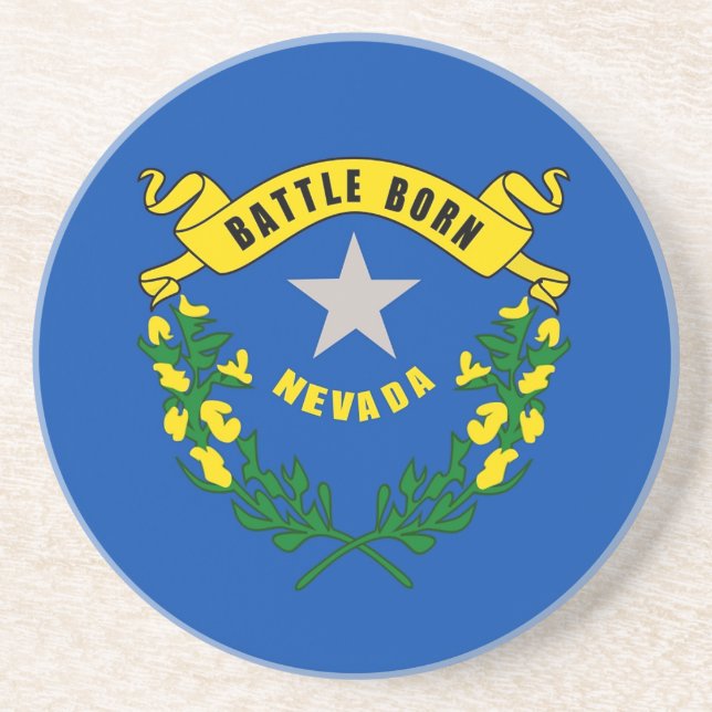 En Grès Dessous de verre avec Drapeau du Nevada, USA (Devant)