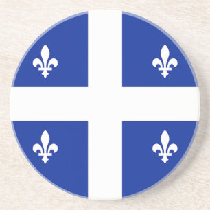 En Grès Dessous de verre avec drapeau du Québec, Canada