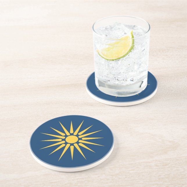 En Grès Dessous de verre avec le drapeau de Macédoine, Grè (Côté)