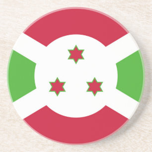 En Grès Dessous de verre avec le drapeau du Burundi