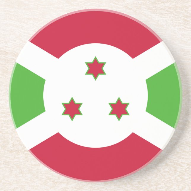 En Grès Dessous de verre avec le drapeau du Burundi (Devant)