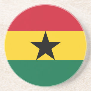 En Grès Dessous de verre avec le drapeau du Ghana