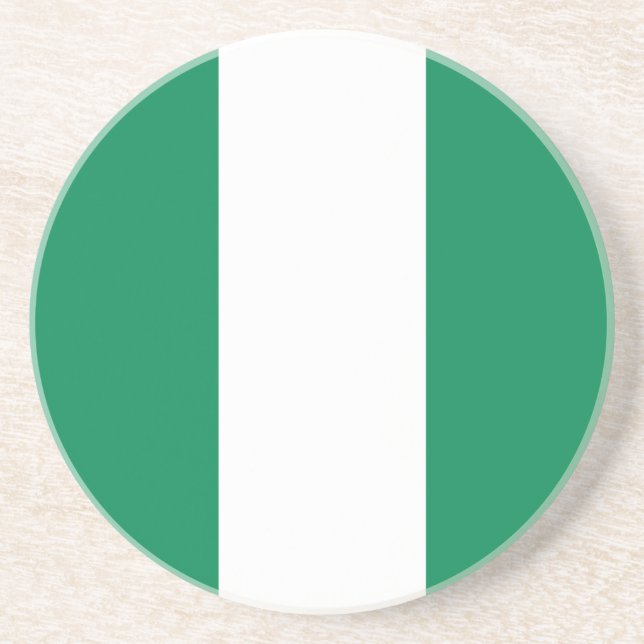 En Grès Dessous de verre avec le drapeau du Nigeria (Devant)