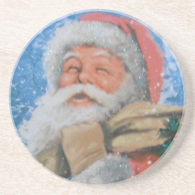 En Grès Dessous de verre avec le Père Noël (Devant)