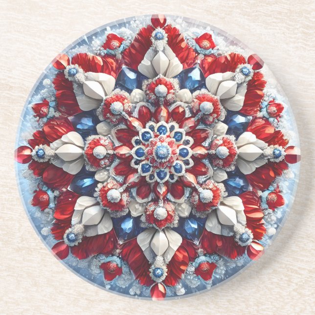 En Grès Dessous de verre avec Norvège Couleurs Design (Devant)