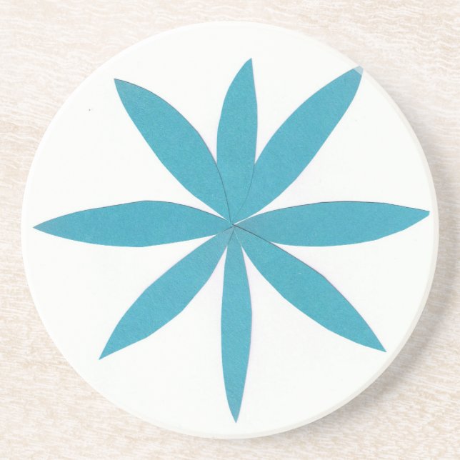 En Grès Dessous de verre avec Turquoise Star Design (Devant)
