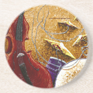 En Grès Dessous de verre bas de boissons du tambour "n"