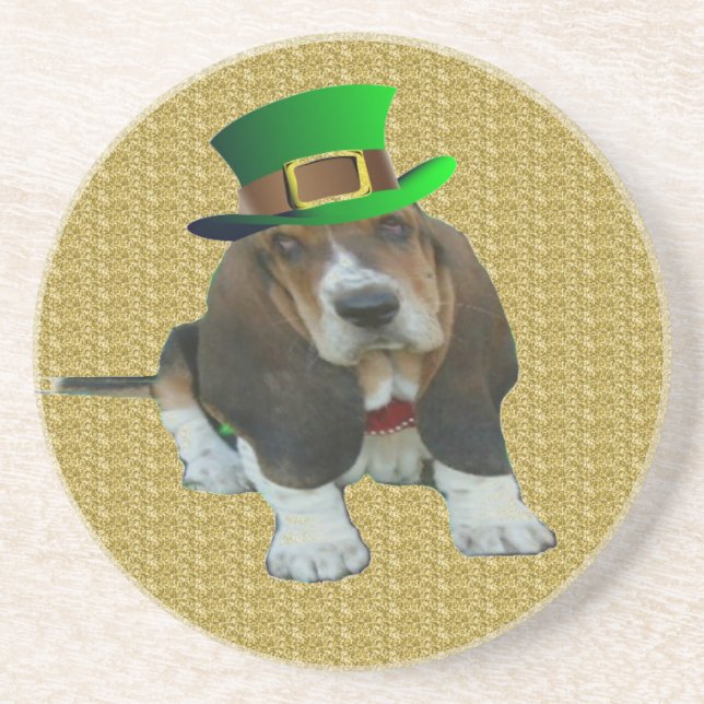 En Grès Dessous de verre Basset Hound Bonne St.Patrick's D (Devant)