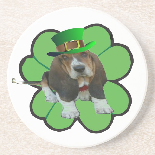 En Grès Dessous de verre Basset Hound Happy St.Patrick's D (Devant)