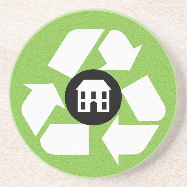 En Grès Dessous de verre - Bâtiments de recyclage (Devant)