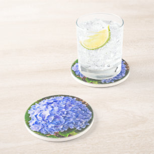 EN GRÈS DESSOUS DE VERRE BLEU HYDRANGEA SANDSTONE