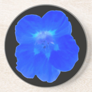 En Grès Dessous de verre bleu Nasturtium