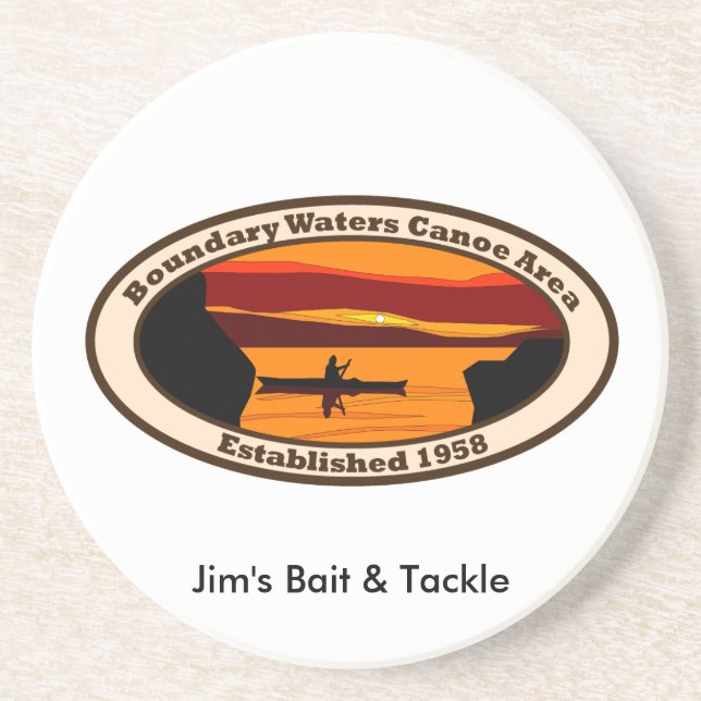 En Grès Dessous de verre BWCA - Message personnalisé (Devant)