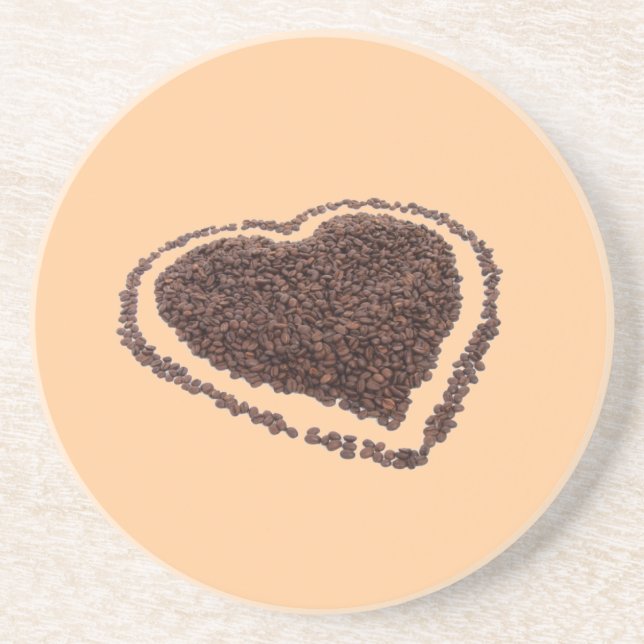 En Grès Dessous de verre café coeur (Devant)