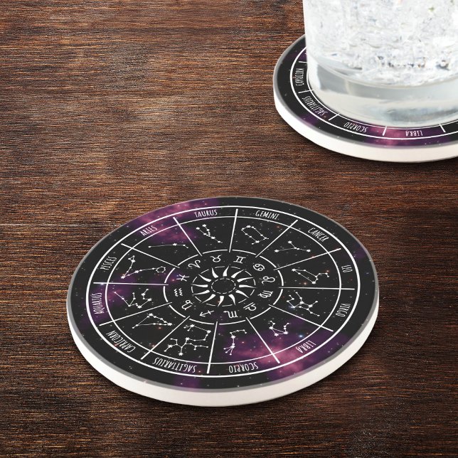 En Grès Dessous de verre Calendrier Zodiac | Signes étoilé (Créateur téléchargé)