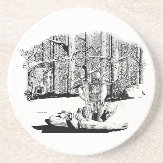 En Grès Dessous de verre - Camarade tombée (noir) (Devant)