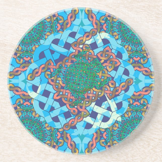 En Grès Dessous de verre celtiques de tortue (Devant)