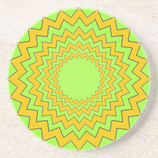 En Grès Dessous de verre - Cercles zig-Zag concentrés