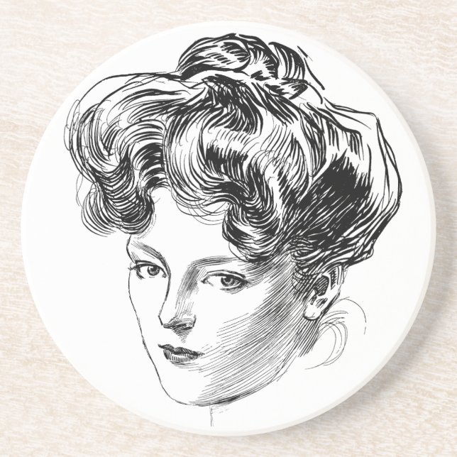 En Grès Dessous de verre Charles Dana Gibson de fille de (Devant)