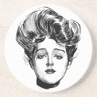En Grès Dessous de verre Charles Dana Gibson de fille de