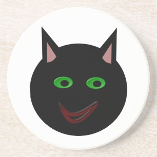 En Grès Dessous de verre chat noir Halloween