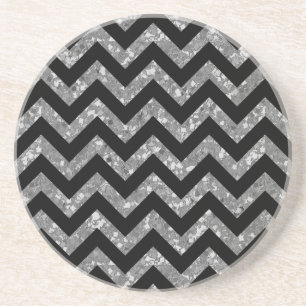 En Grès Dessous de verre Chevron Parties scintillant Look