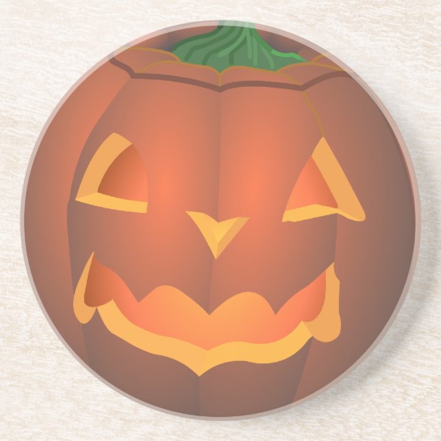 En Grès Dessous de verre citrouille Amusant Halloween Jack (Devant)