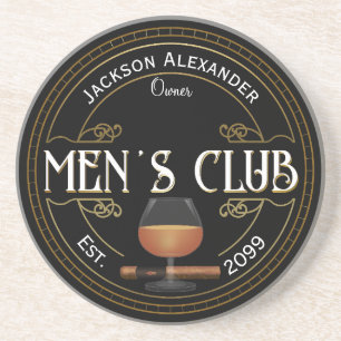 En Grès Dessous de verre club de cigares et de boissons po