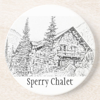 En Grès Dessous de verre commémoratifs de chalet de Sperry