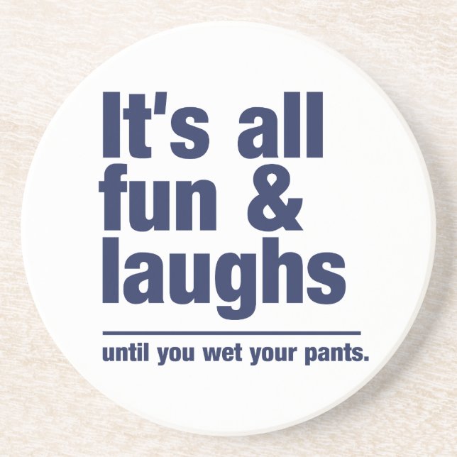 En Grès Dessous de verre couleur personnalisé FUN & LAUGHS (Devant)