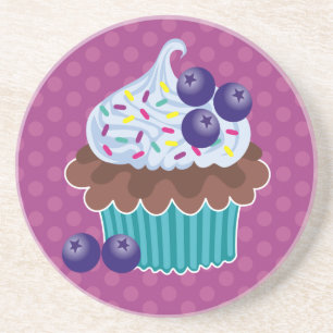 En Grès Dessous de verre Cupcake à la myrtille