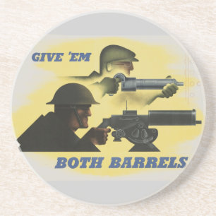 En Grès Dessous de verre d'affiche patriotique 2ème guerre