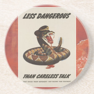 En Grès Dessous de verre d'affiche patriotique 2ème guerre