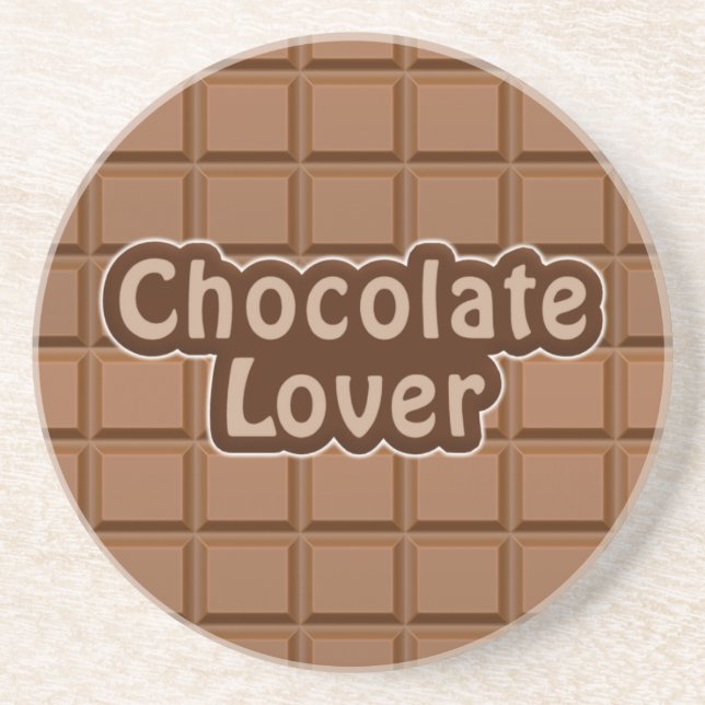 En Grès Dessous de verre d'amoureux au chocolat (Devant)