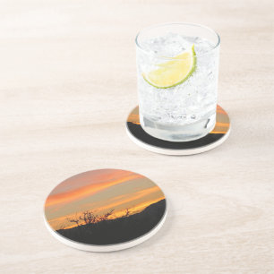 En Grès Dessous de verre d'aquarelle Desert Sunrise