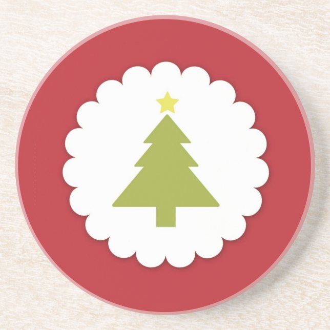 En Grès Dessous de verre d'arbre de Noël (Devant)