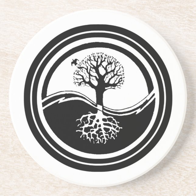 En Grès Dessous de verre d'arbre de Yin Yang (Devant)