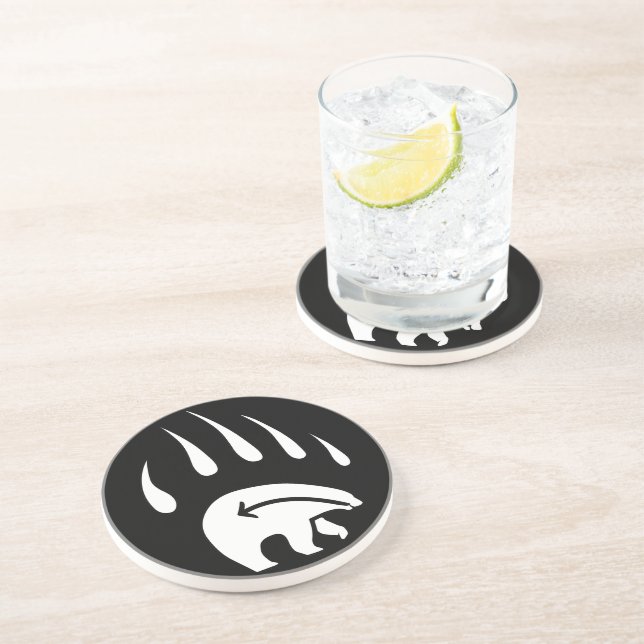 En Grès Dessous de verre d'art de l'ours tribal Bear Claw  (Côté)