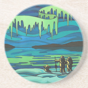 En Grès Dessous de verre d'art des Premières nations Desso