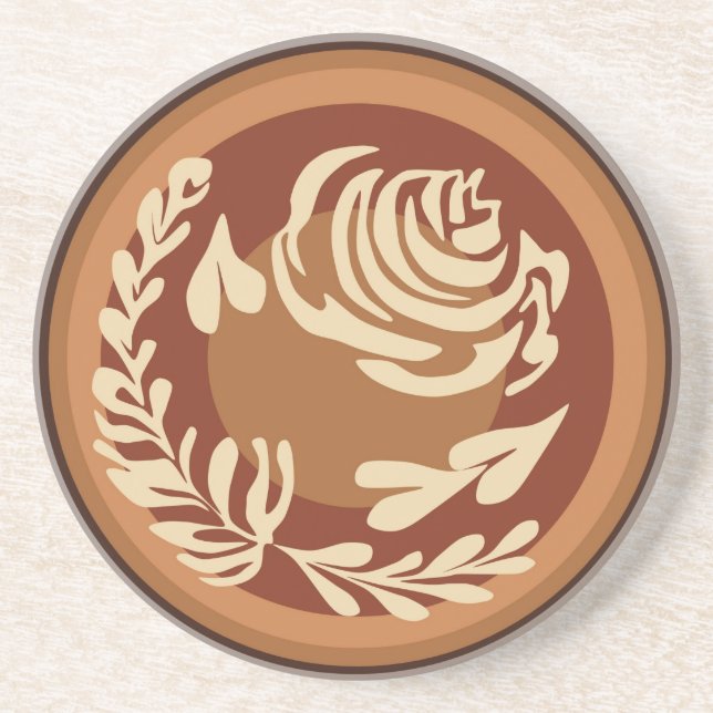 En Grès Dessous de verre d'art latte rose (Devant)