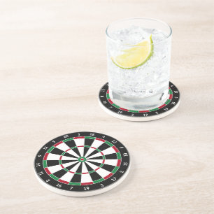 En Grès Dessous de verre Dartboard pour Décor Bar et Salle