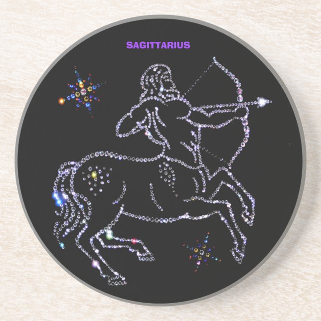 En Grès Dessous de verre d'astrologie de Sagittarius (Devant)