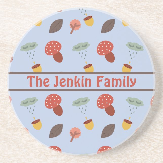 En Grès Dessous de verre d'automne personnalisé (Devant)