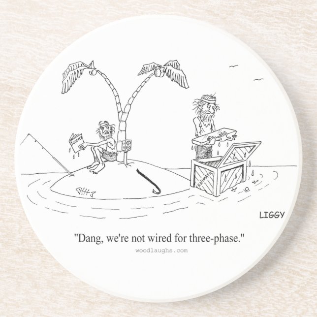 En Grès Dessous de verre de bande dessinée d'île (Devant)
