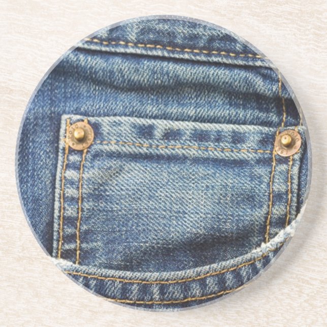 En Grès Dessous de verre de blues-jean (Devant)
