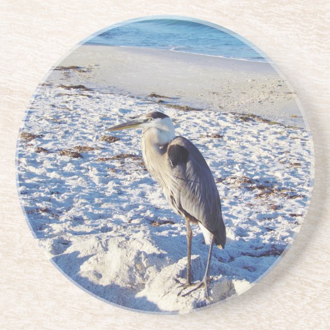 En Grès Dessous de verre de boisson Blue Heron (Devant)