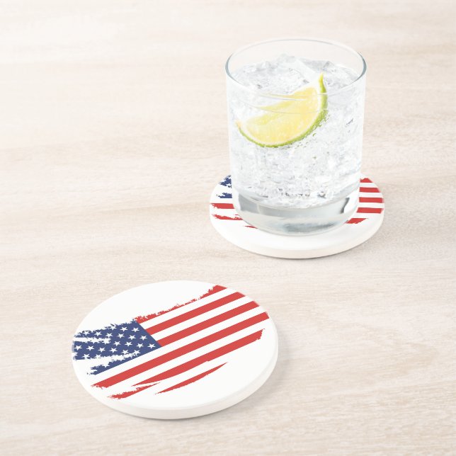 En Grès Dessous de verre de boisson patriotique (Côté)