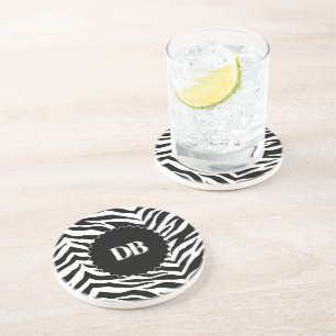 En Grès Dessous de verre de boisson Zebra Print