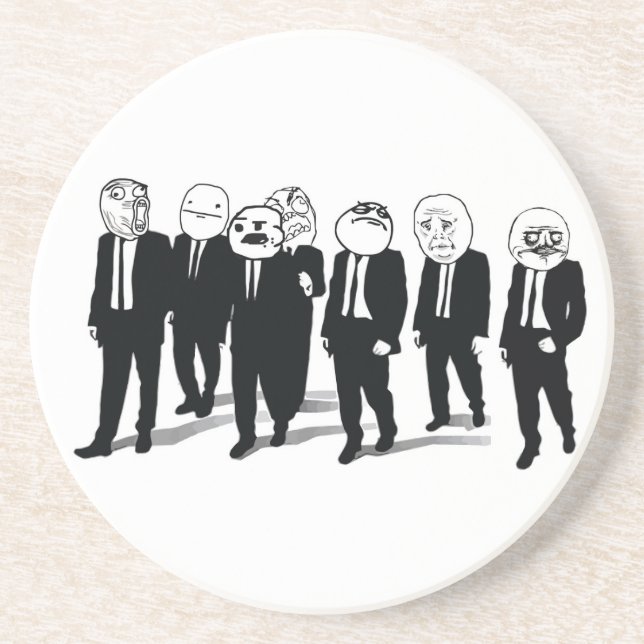 En Grès Dessous de verre de boissons de bande de rage (Devant)